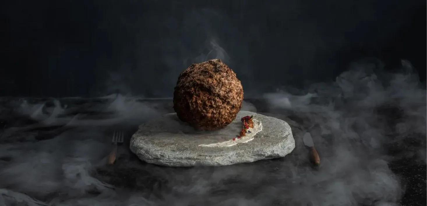 An image of a woolly mammoth meatball, made by Vow