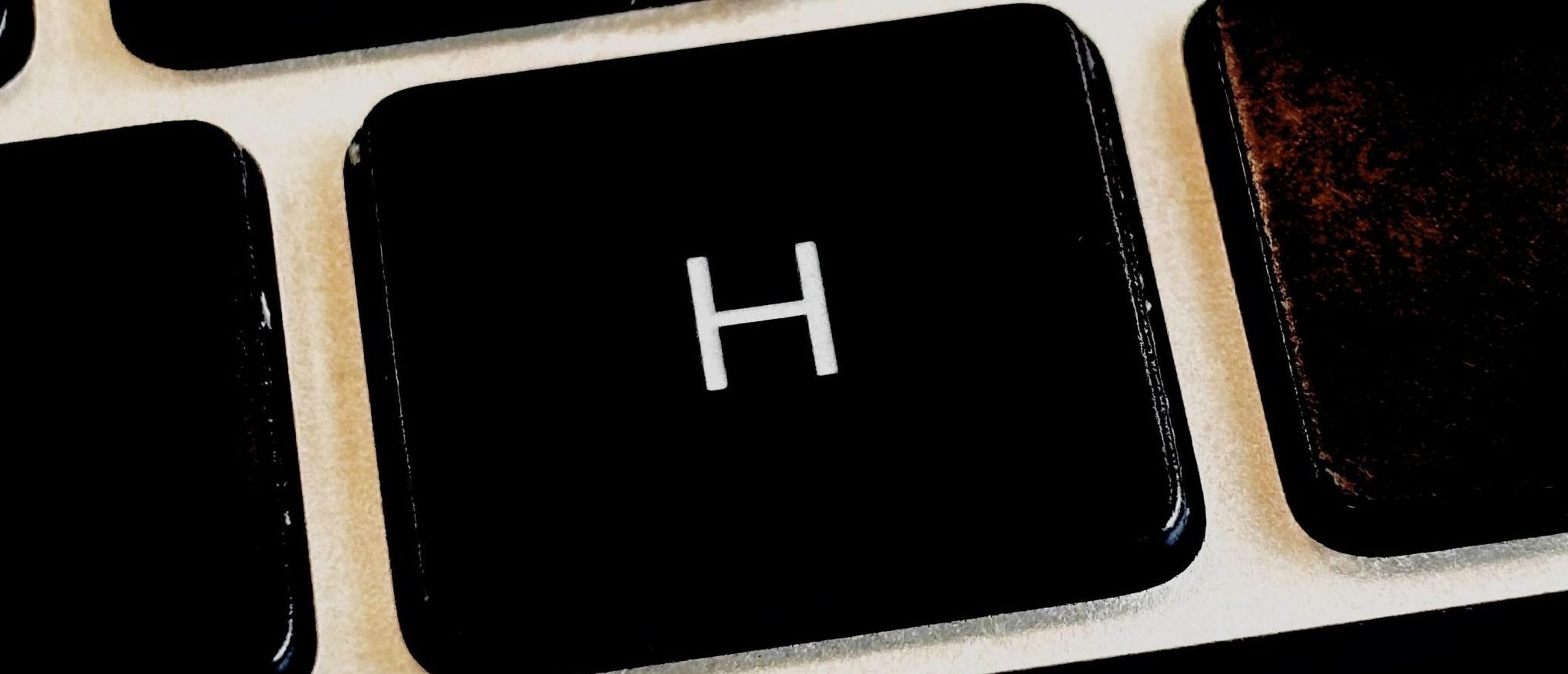 A picture of the H key