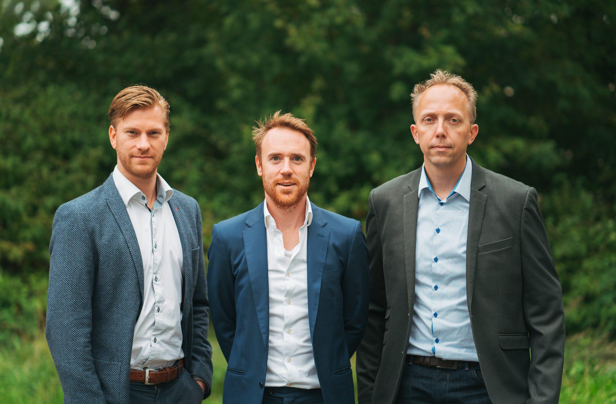 Meatable CTO Daan Luining (left), CEO Krijn De Nood (centre) and Head of R&amp;D Ruud Out (right). Credit: Meatable.