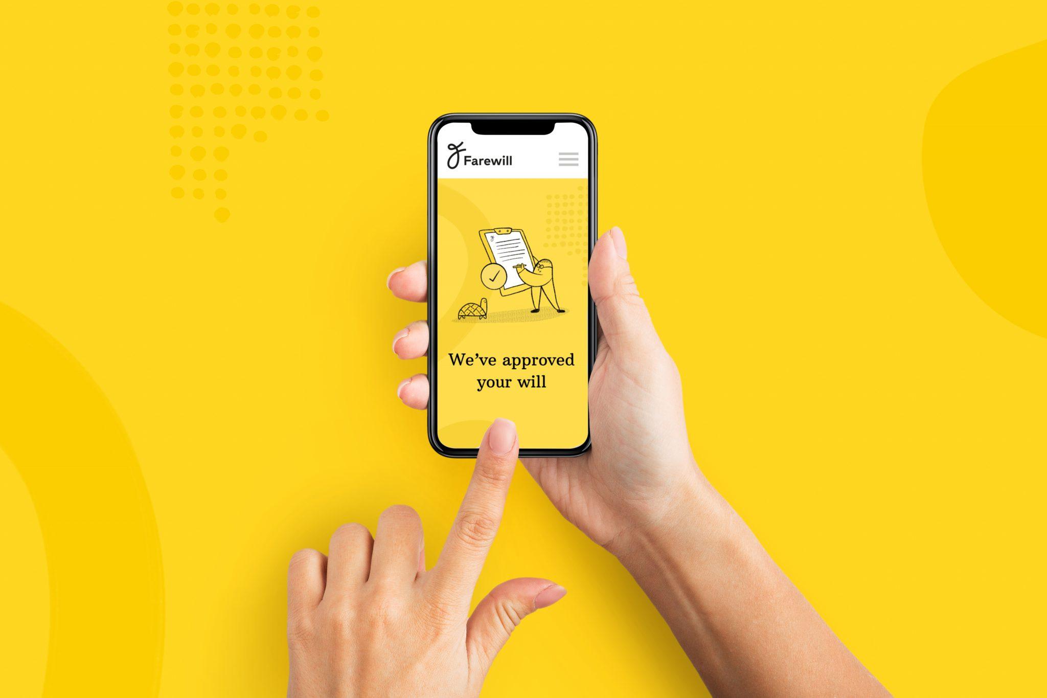 FAREWILL iphone hands mockup