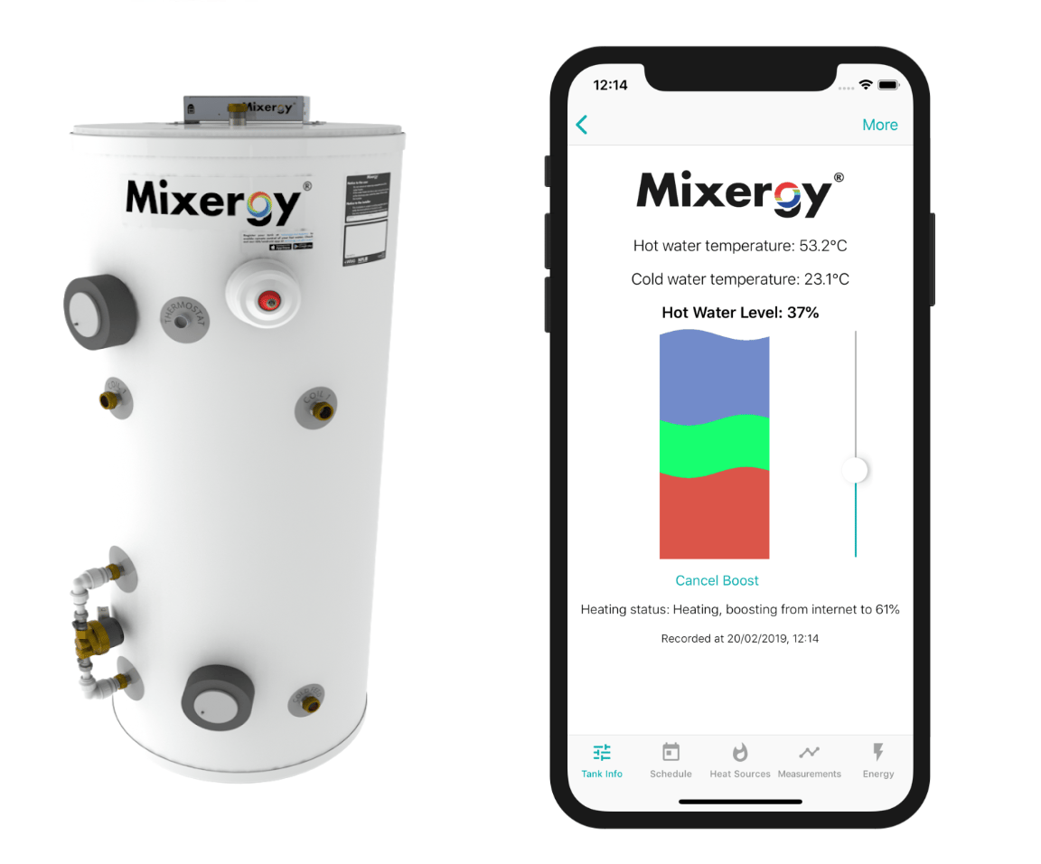 Mixergy boiler and app