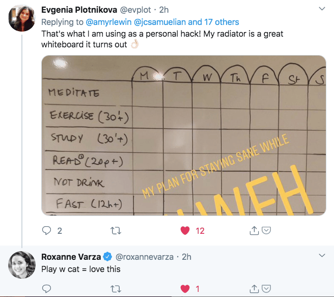 Photo on Twitter of whiteboard