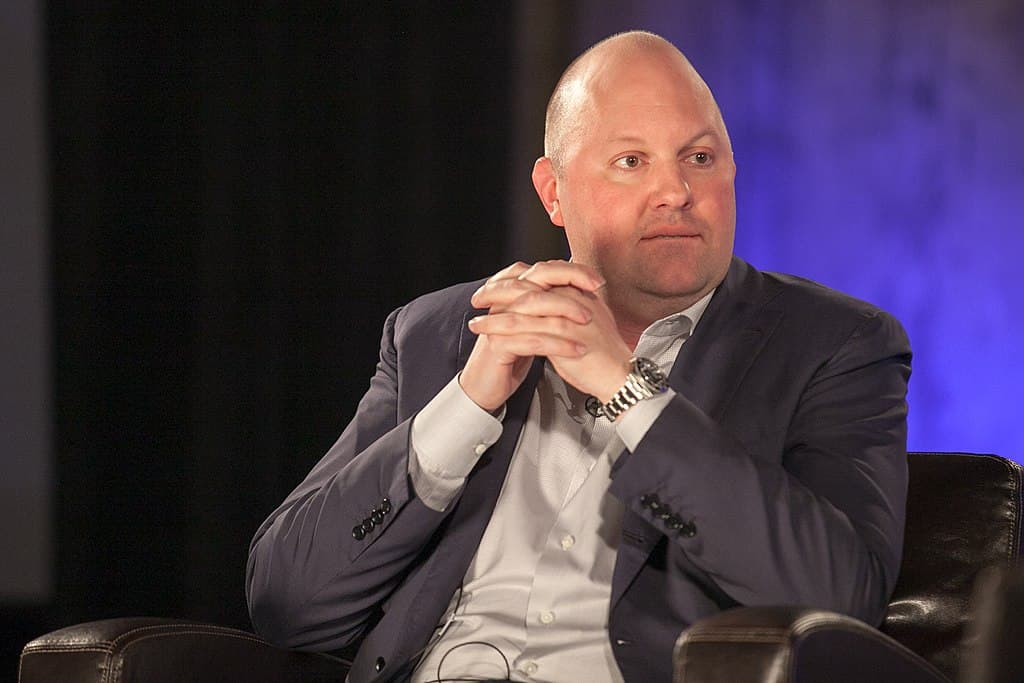 Marc Andreessen at Pando Monthly with interviewer Sarah Lacy, at Dogpatch Studios in SF on Oct. 3, 2013.