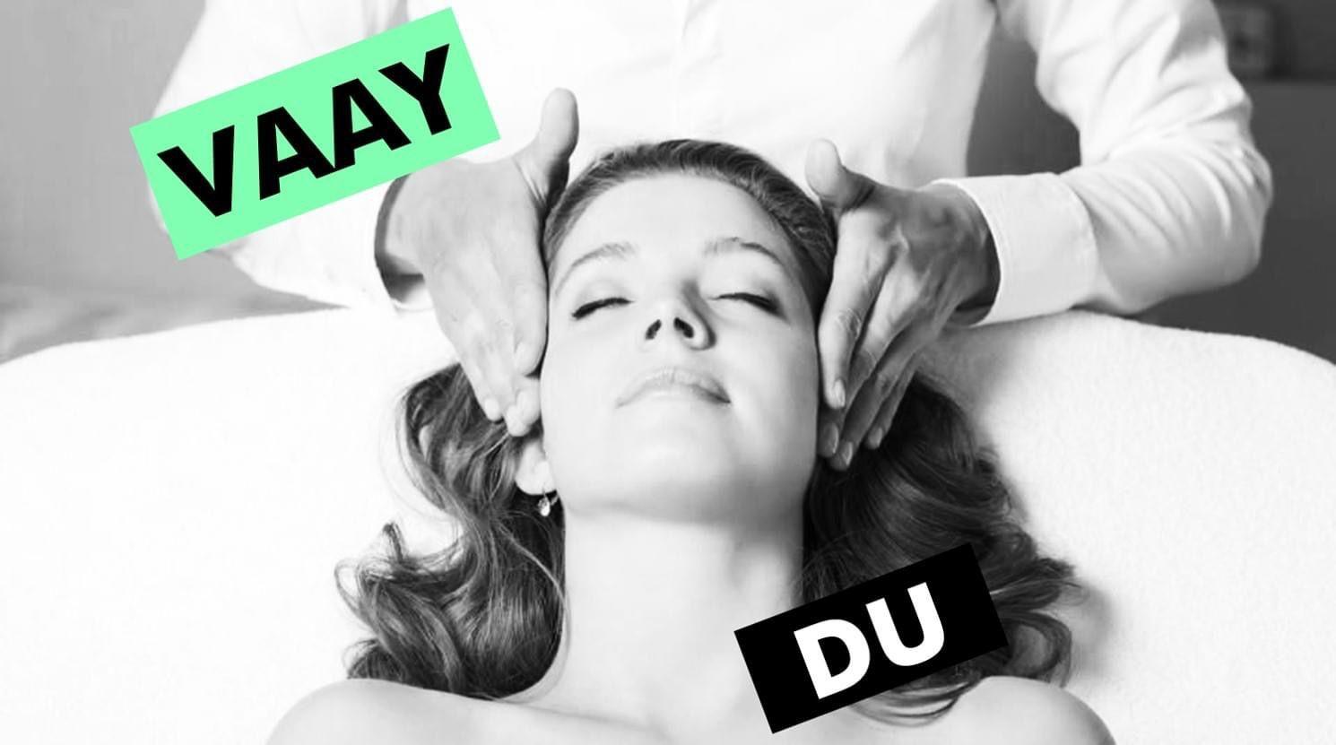 One of Sanity Group's adverts that was blocked on social media, showing a woman getting a head massage