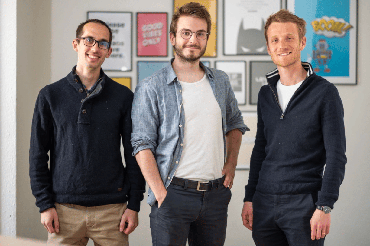 A landscape photo of Agicap's three cofounders standing in a row