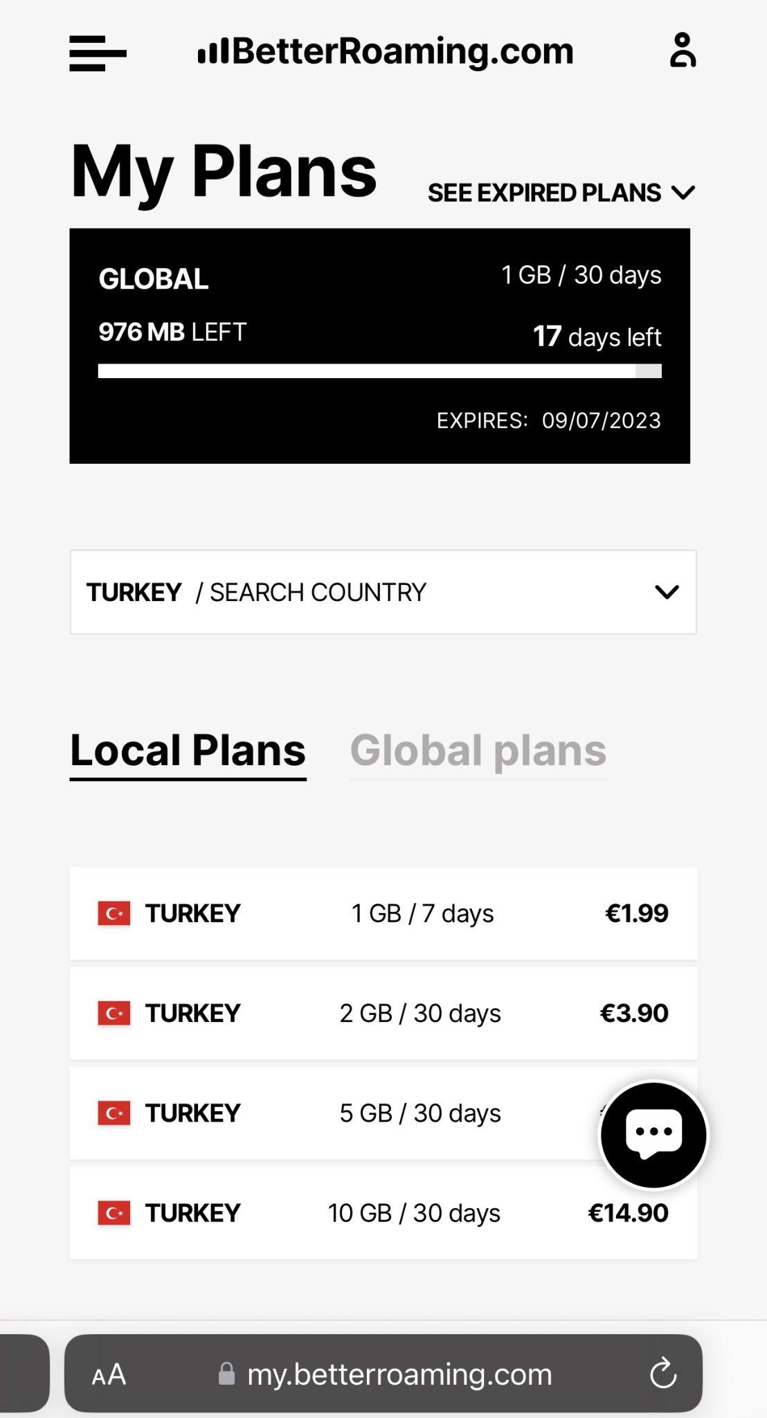 Betterroaming lets users buy affordable data packages.