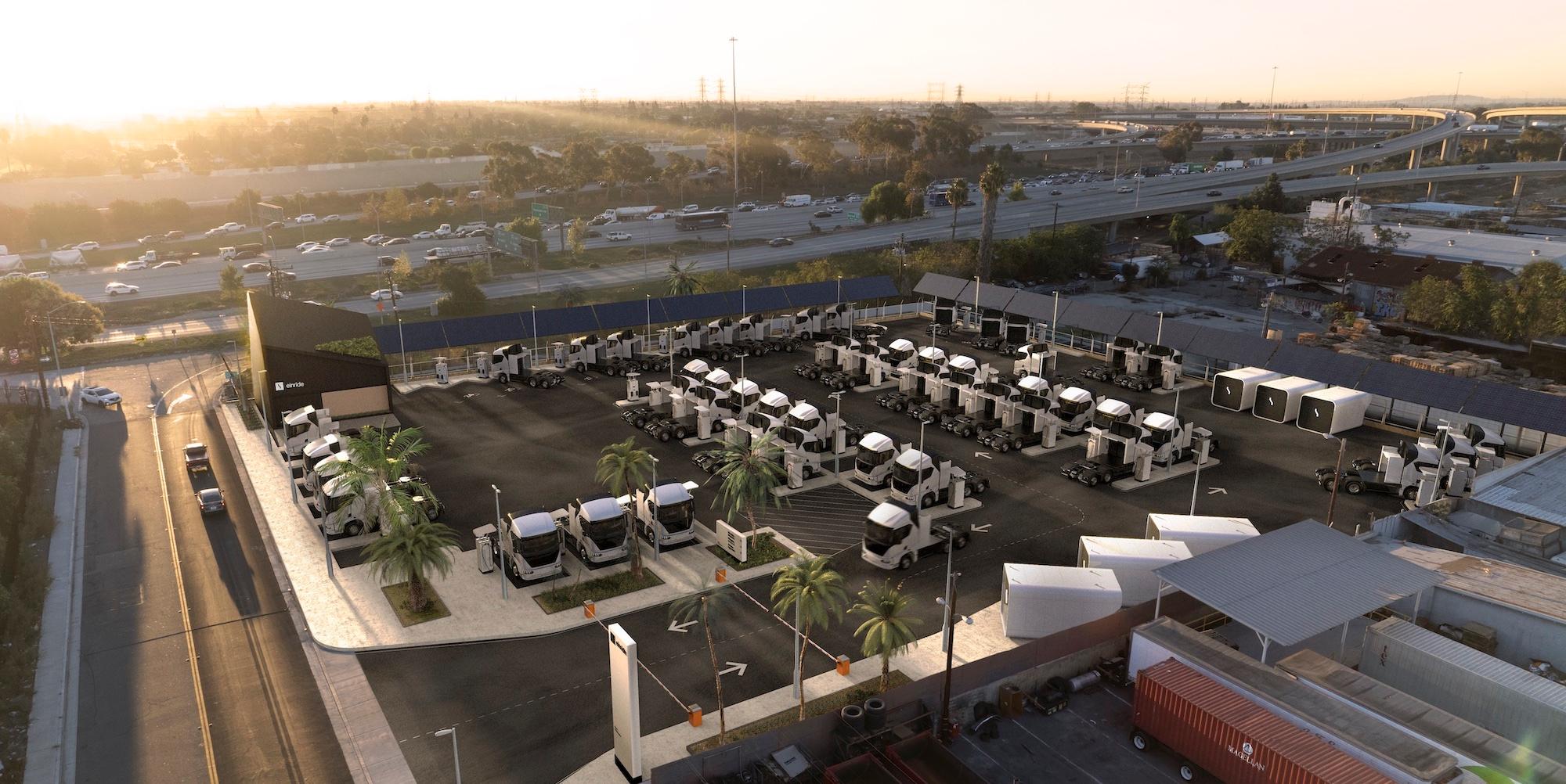Picture of EV startup Einride's charging station in Los Angeles