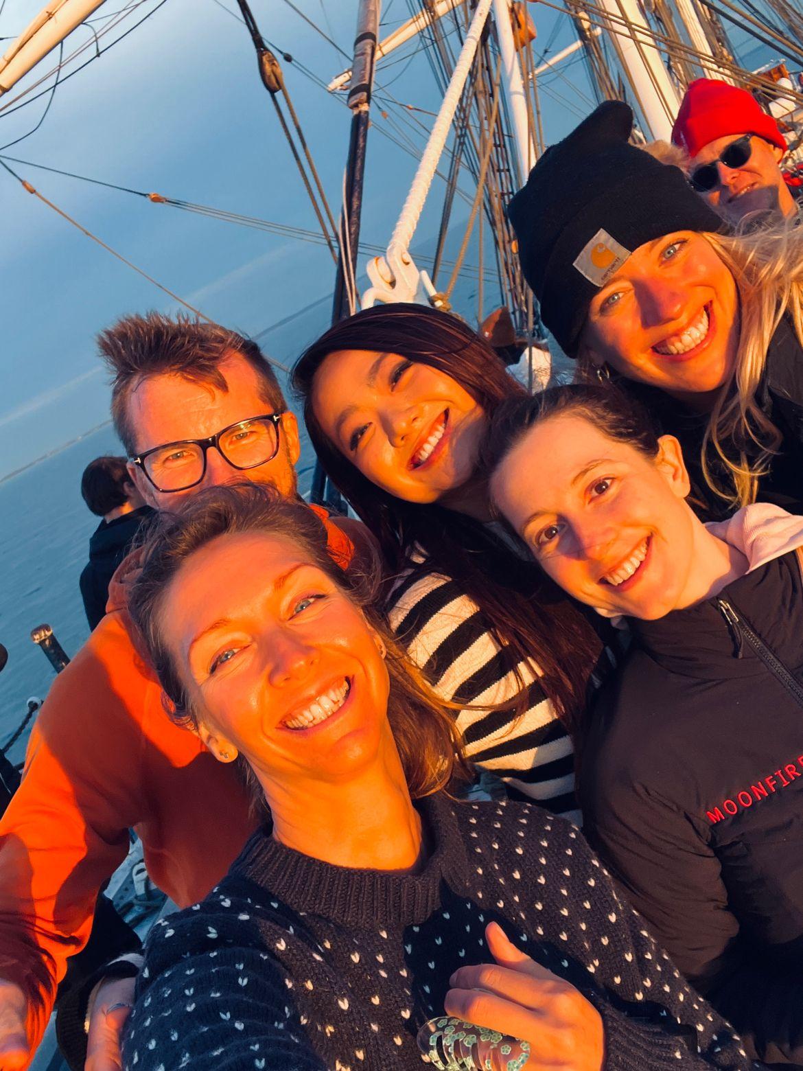 Eleanor Warnock on the ByVoyages networking trip aboard the Christian Radich ship