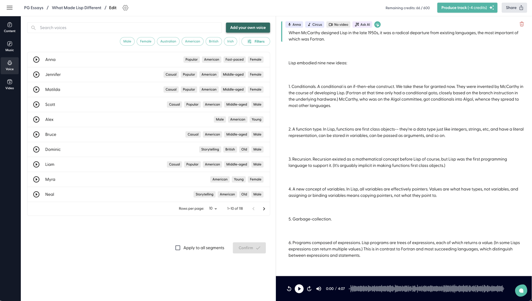 The Wondercraft app