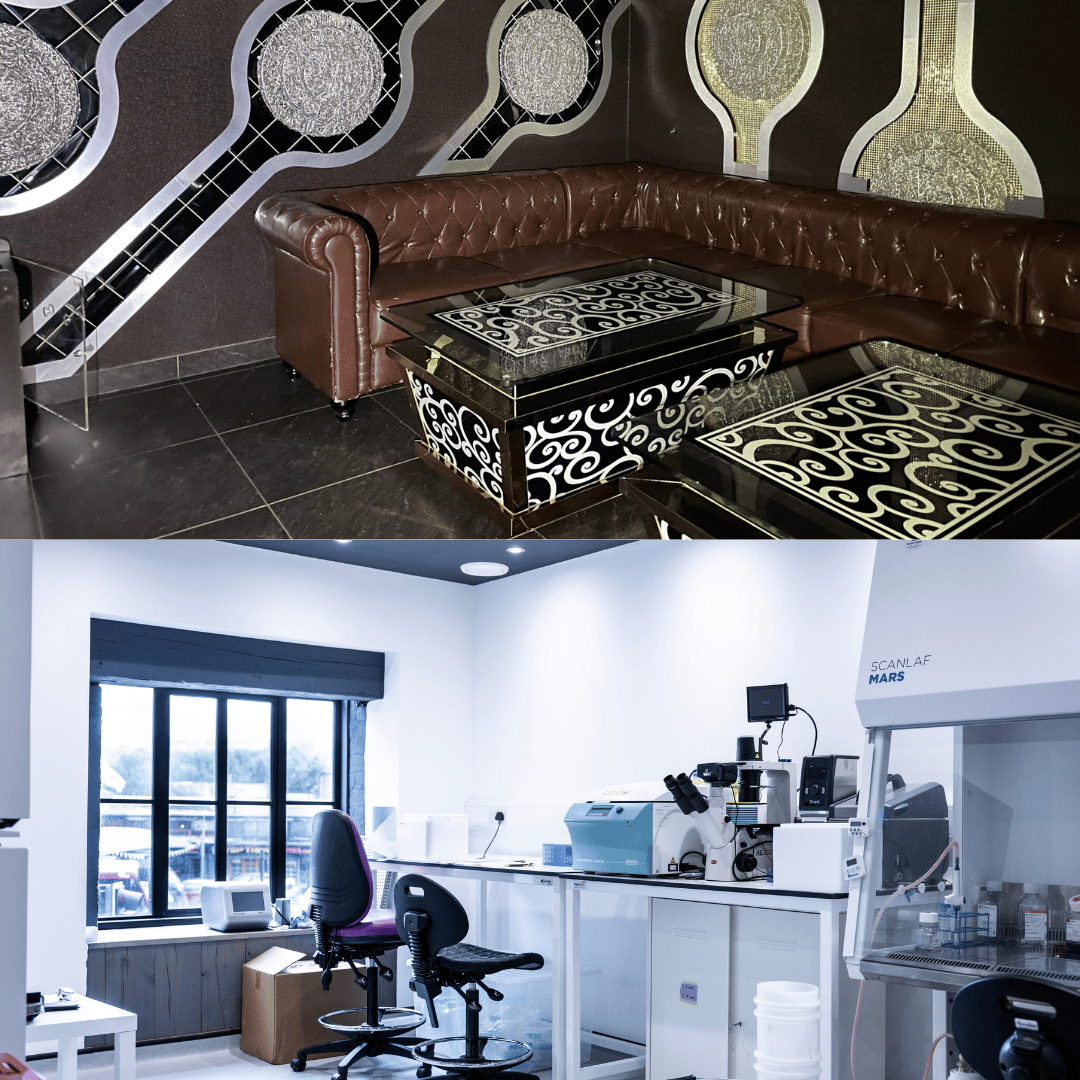 The Unicorn Biotechnologies lab, before and after conversion 