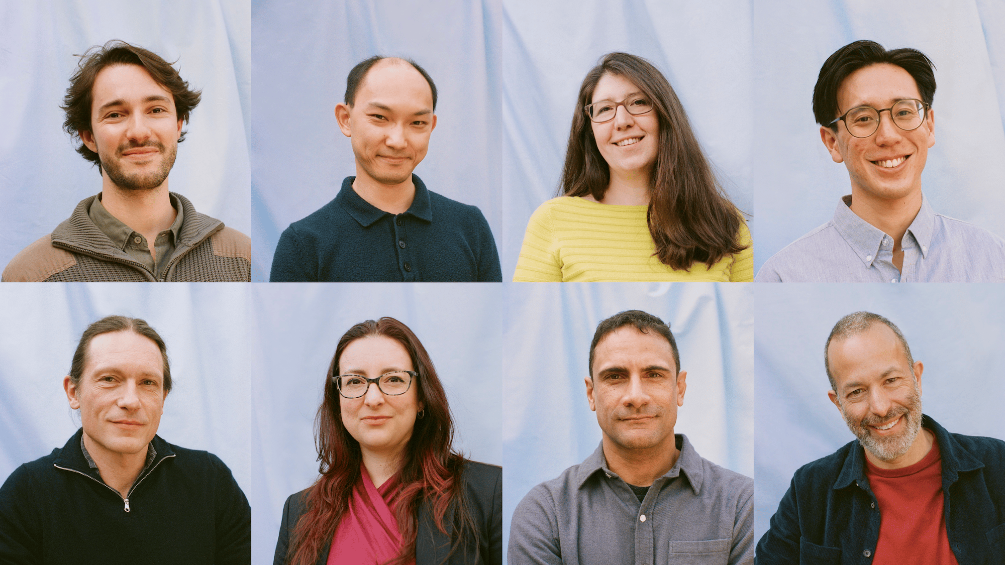 Photo montage of ARIA's second cohort of programme directors. Clockwise from top left: Alexandre Obadia; Brian Wang; Claire Donoghue; Ivan Jayapurna; Nathan Wolfe; Rico Chandra; Nicole Wheeler; Yannick Wurm