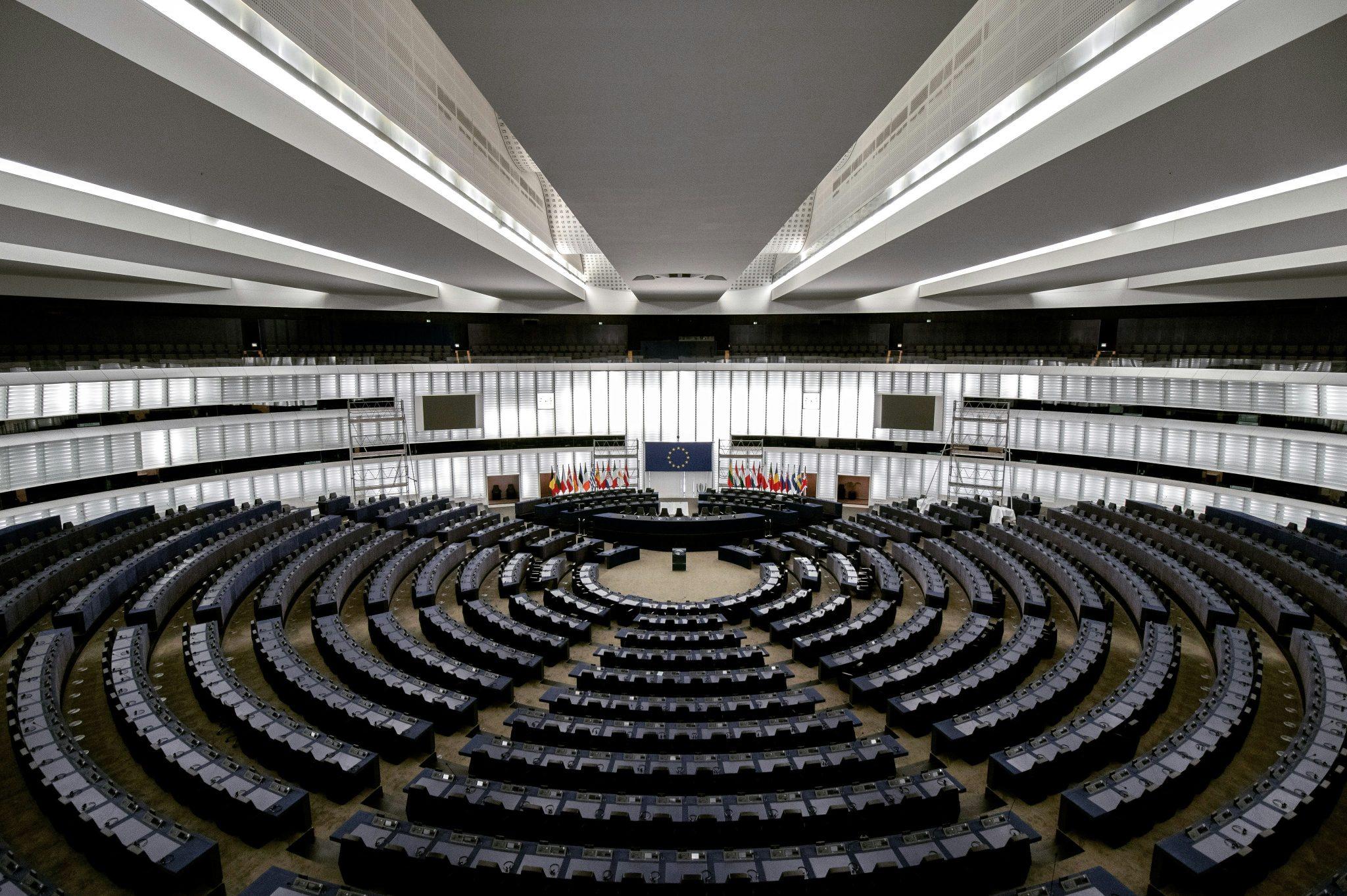 The European Parliament in Brussels. 