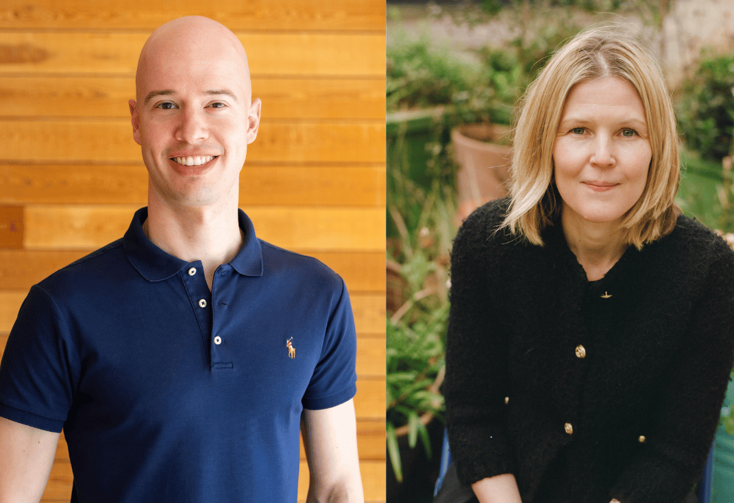 Headshots of Julia Hawkins and Mish Mashkautsan