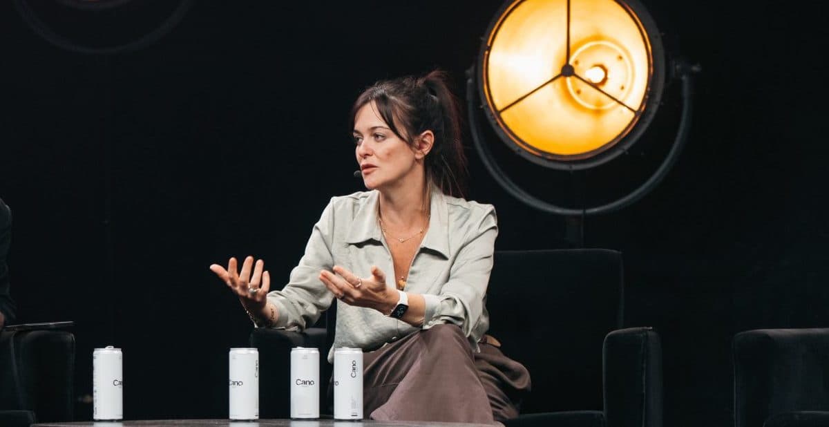 UK entrepreneurship advisor Alexandra Depledge appears on stage at Summit