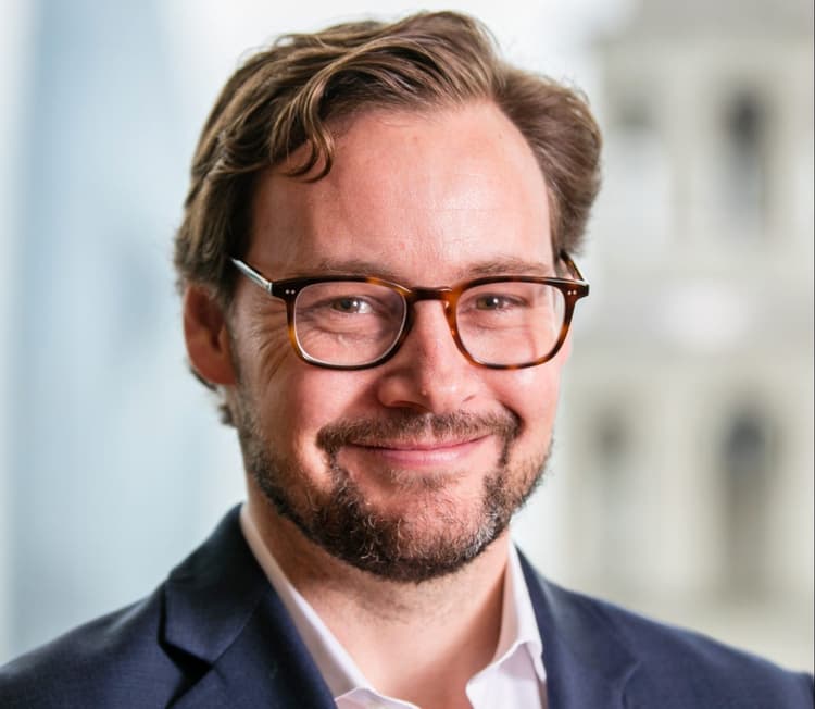 Headshot of Clif marriott, partner and co-head of European tech investment banking at Goldman Sachs
