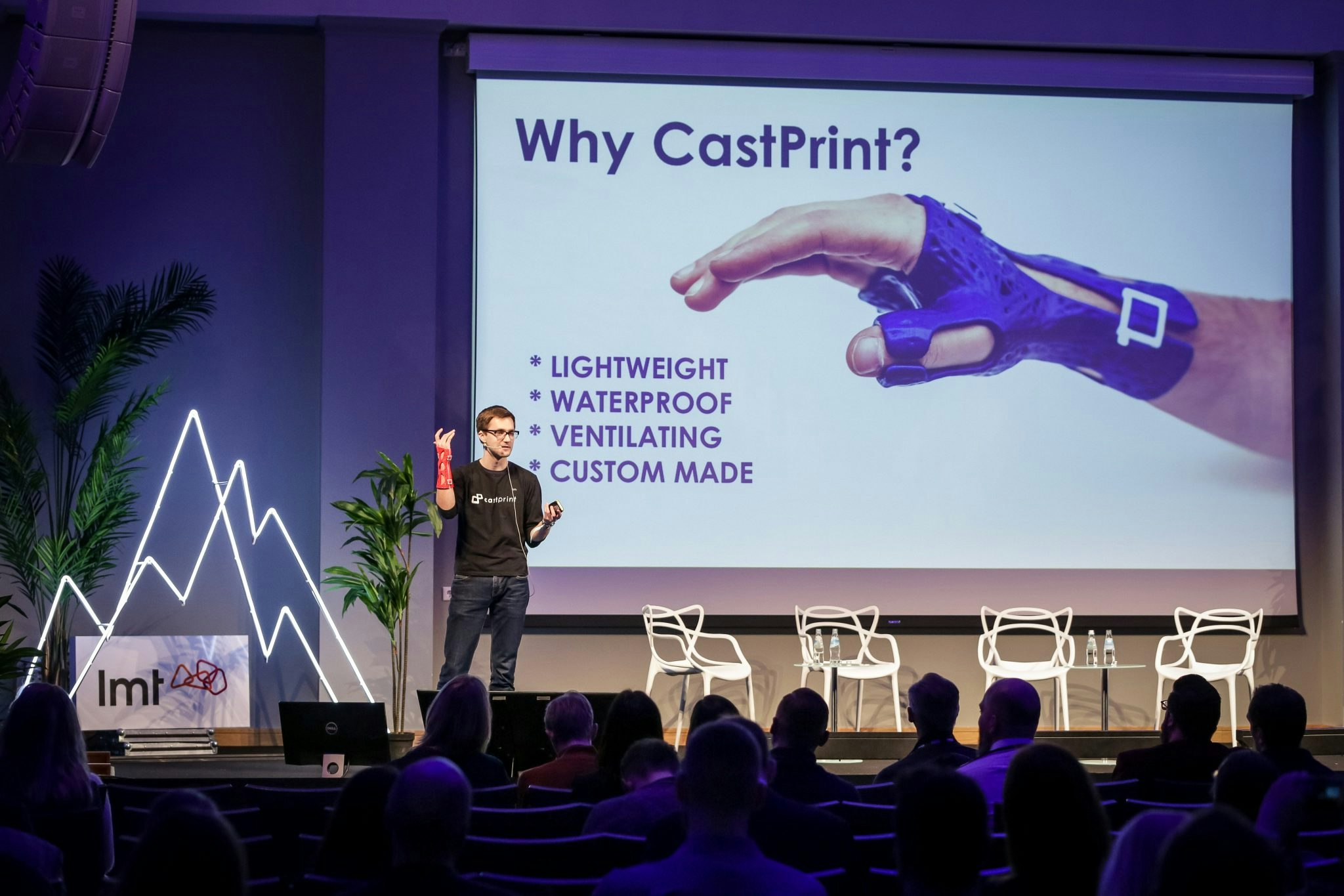 Krogorns pitching at TechChill 2019. Credit: Lauris Vīksne.