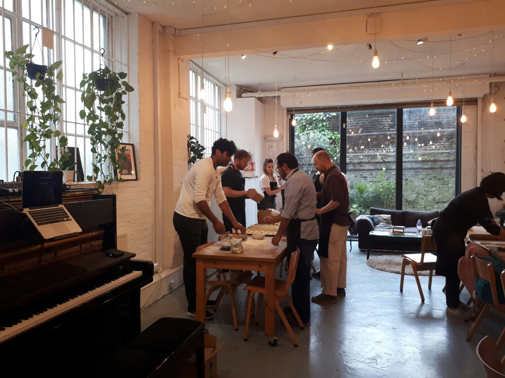 Photo of pasta-making workshop at Roli's office.