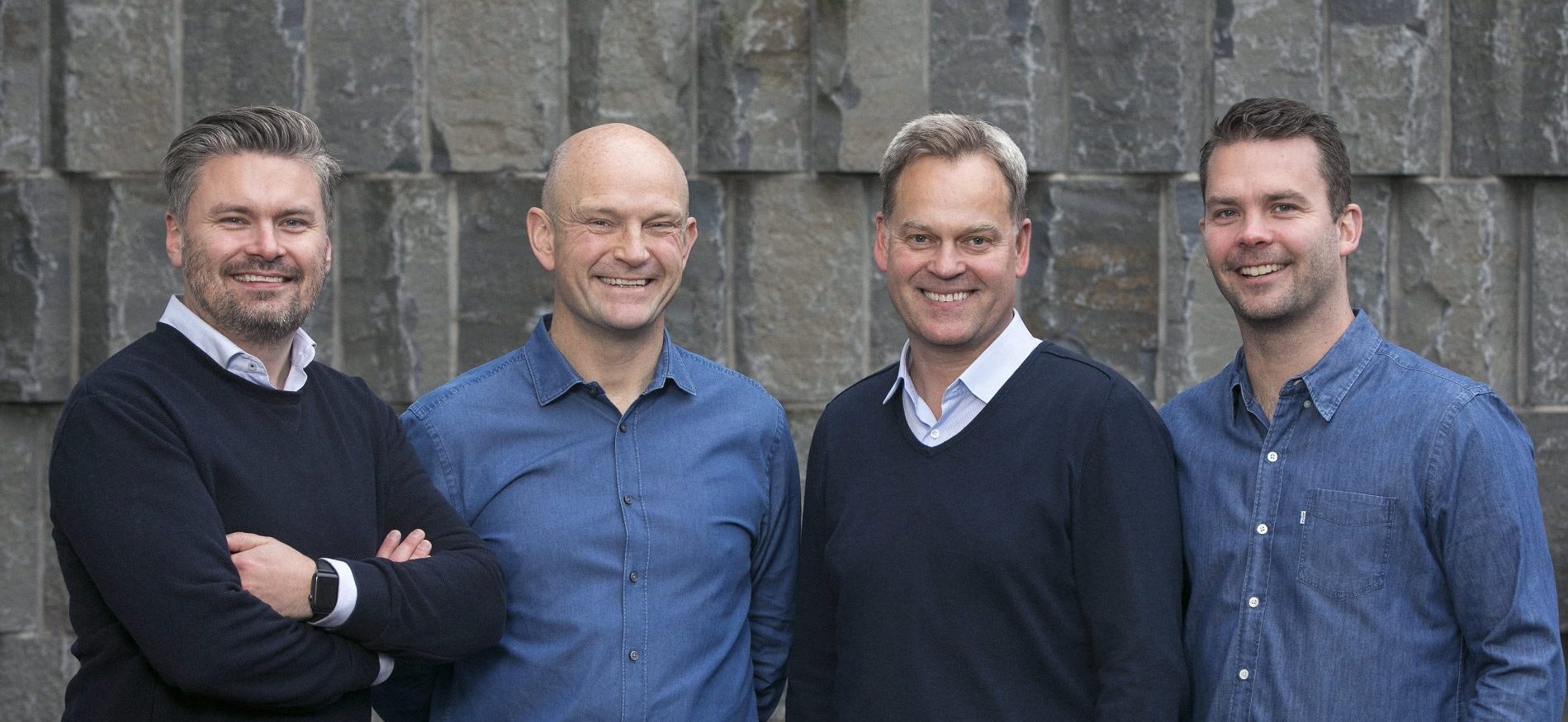 Group picture of the Monerium founders Hjörtur Hjartarson, Sveinn Valfells, Jón Helgi Egilsson and Gísli Kristjánsson