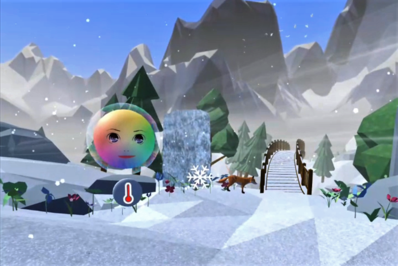 Image of a virtual reality snowy landscape