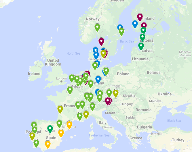 A map of where Europe's scooter startups are operating