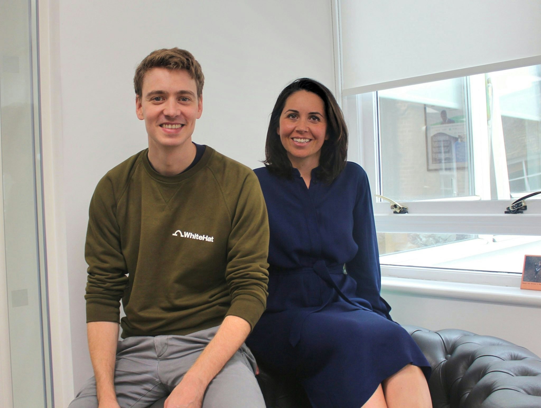 Photo of WhiteHat cofounders, Euan Blair and Sophie Edelman.