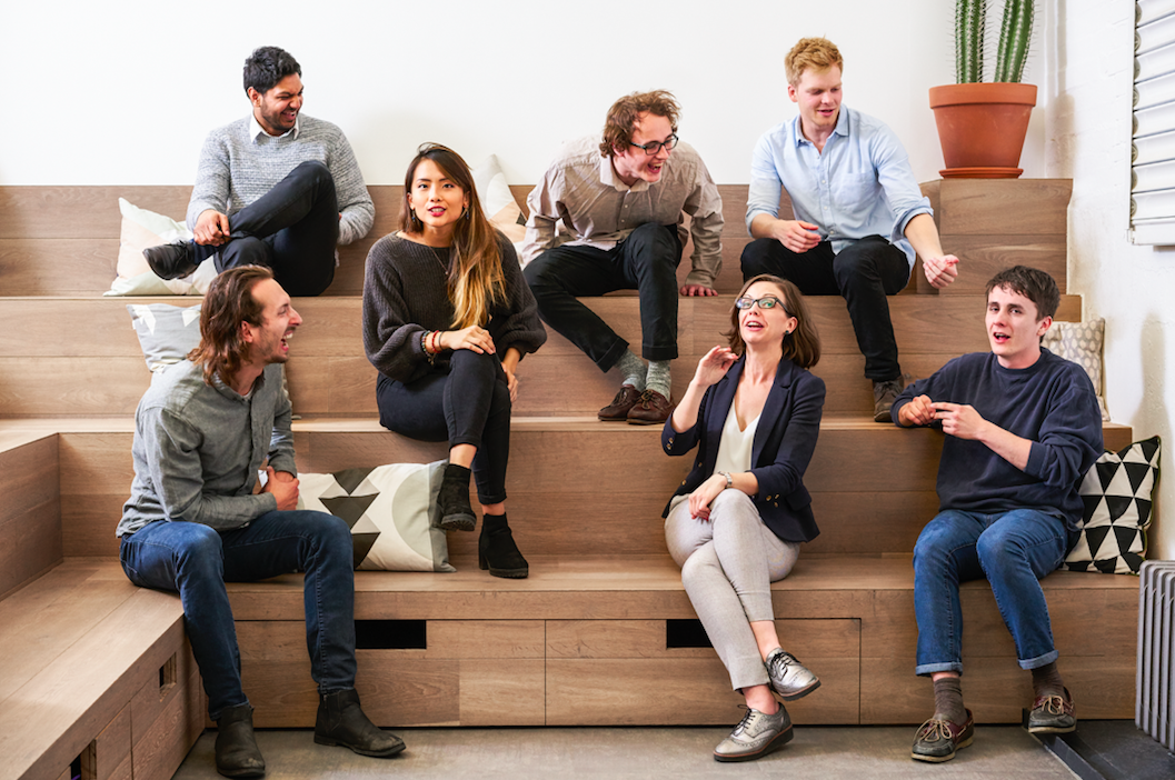 Calvin Benton (bottom right) cofounder at Spill Slack app for mental health. 