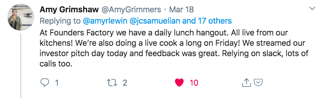 Photo of Twitter post about cooking