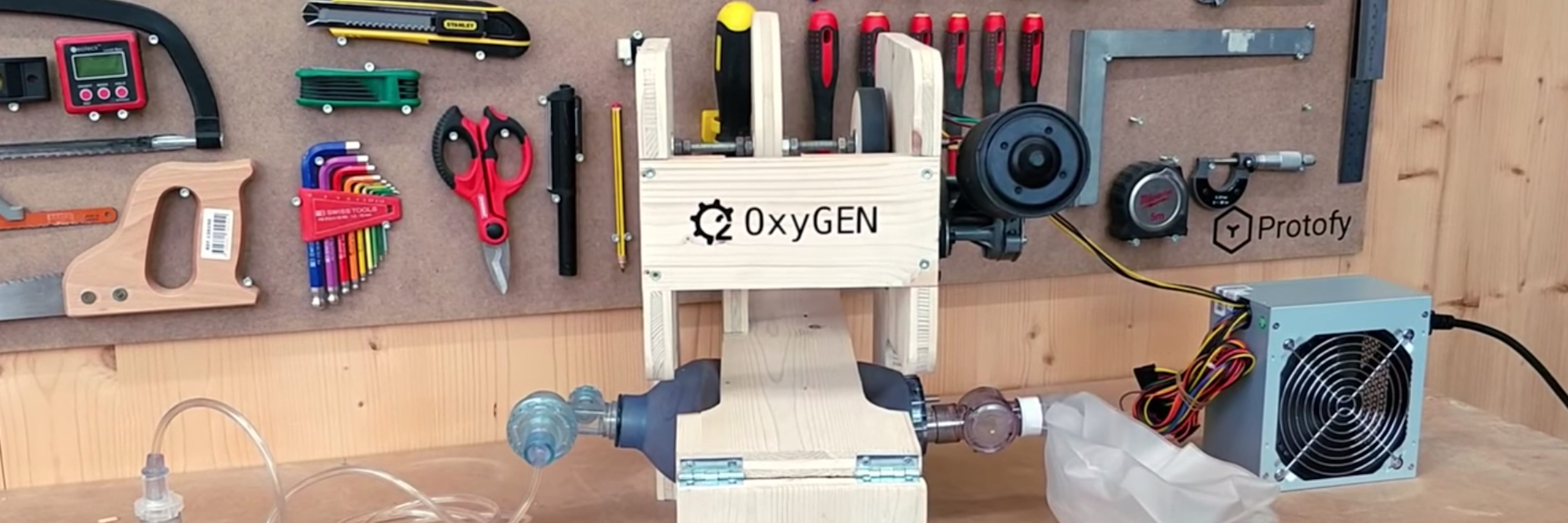 Picture of OxyGen emergency ventilator prototype
