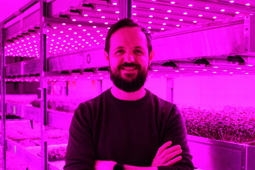 Jamie Burrows, CEO and founder of vertical farming startup Vertical Future