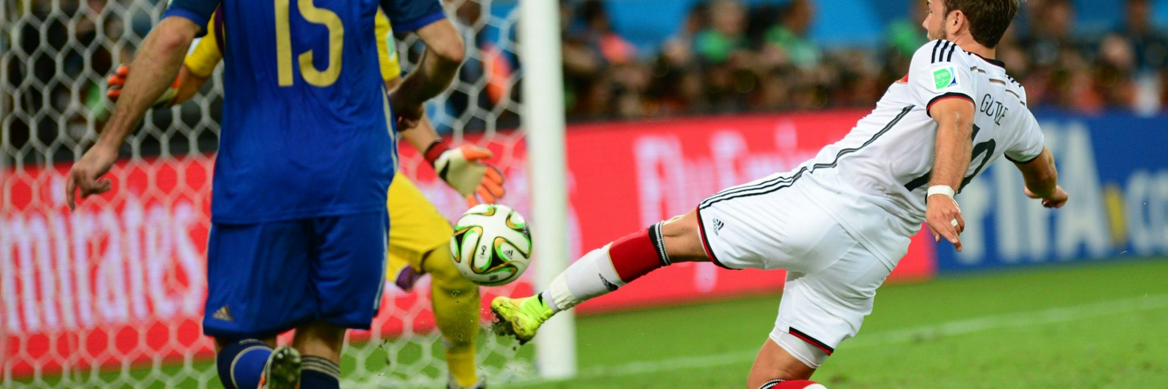 Mario Gotze scores against Argentina in 2014 World Cup