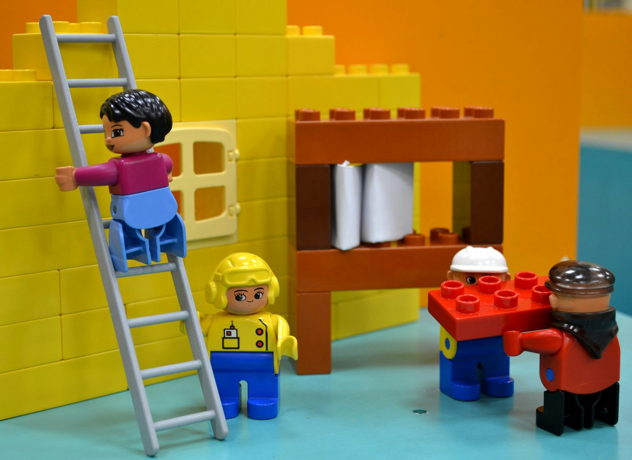 An illustration of a construction site made from Lego