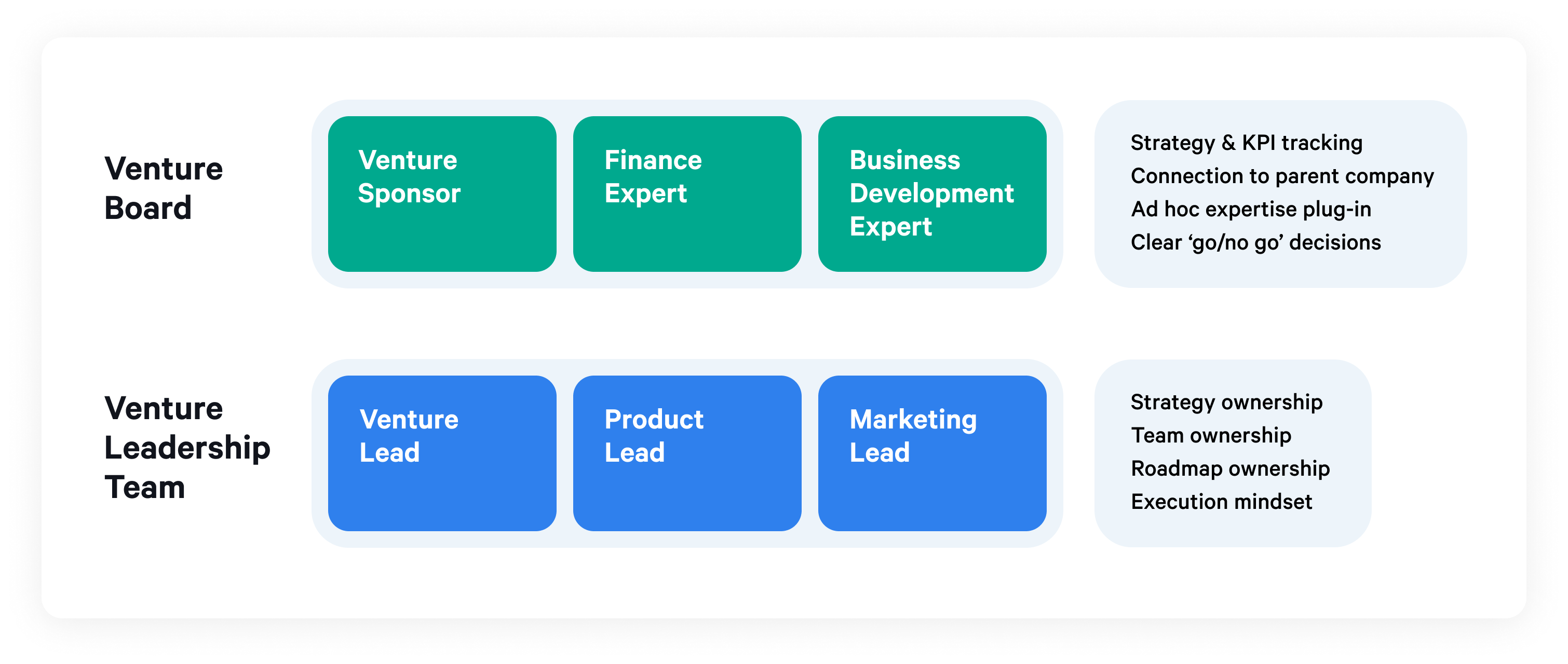 corporate venture leadership structure