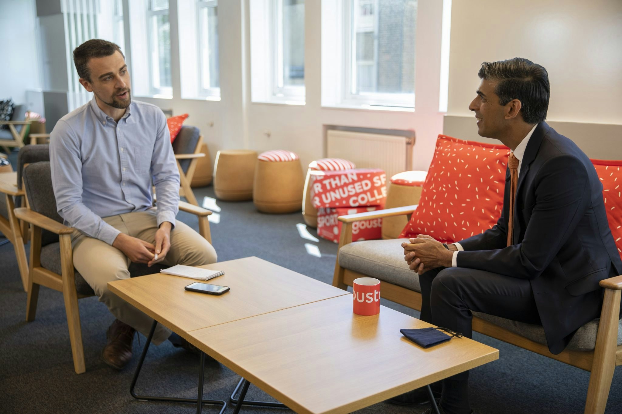 Chancellor Rishi Sunak with Sifted editor Michael Stothard