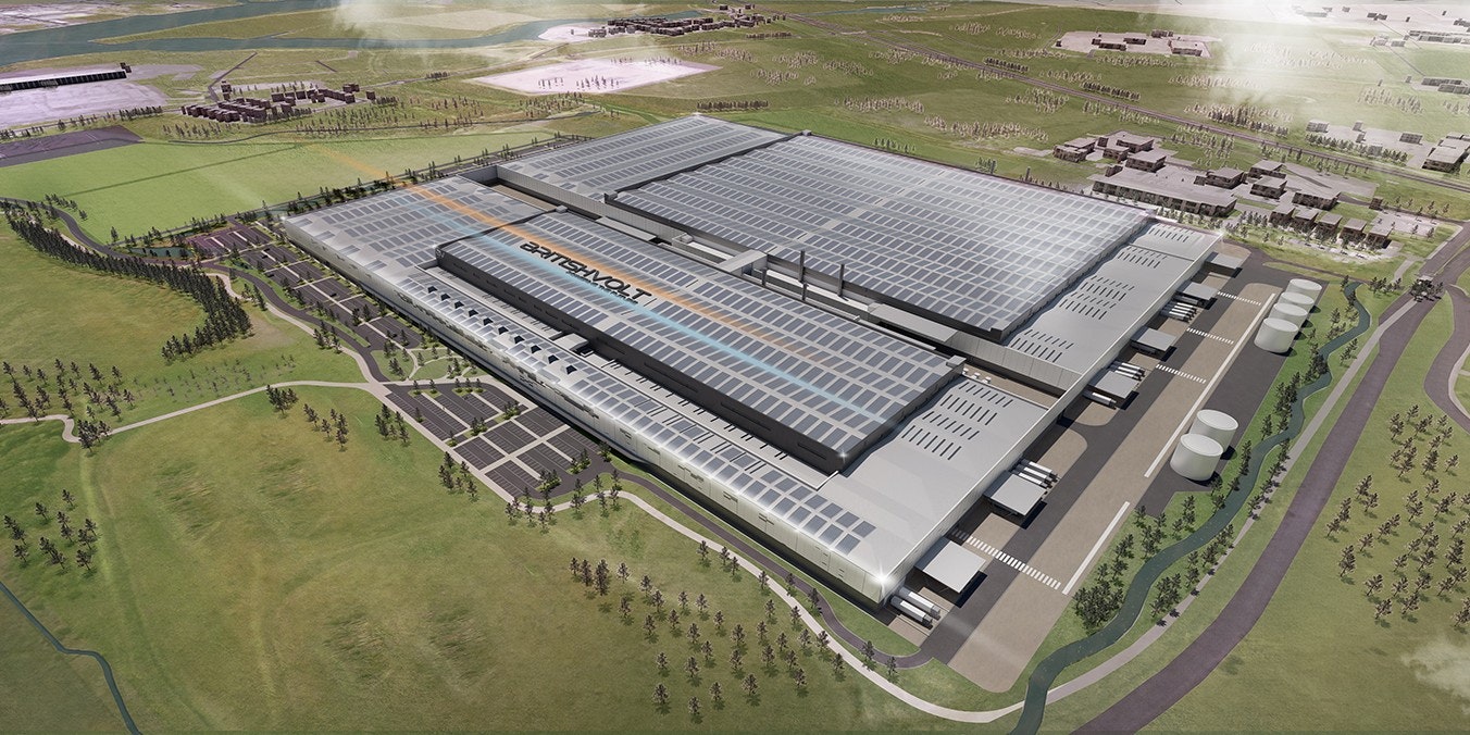 A rendering of Britishvolt's gigafactory