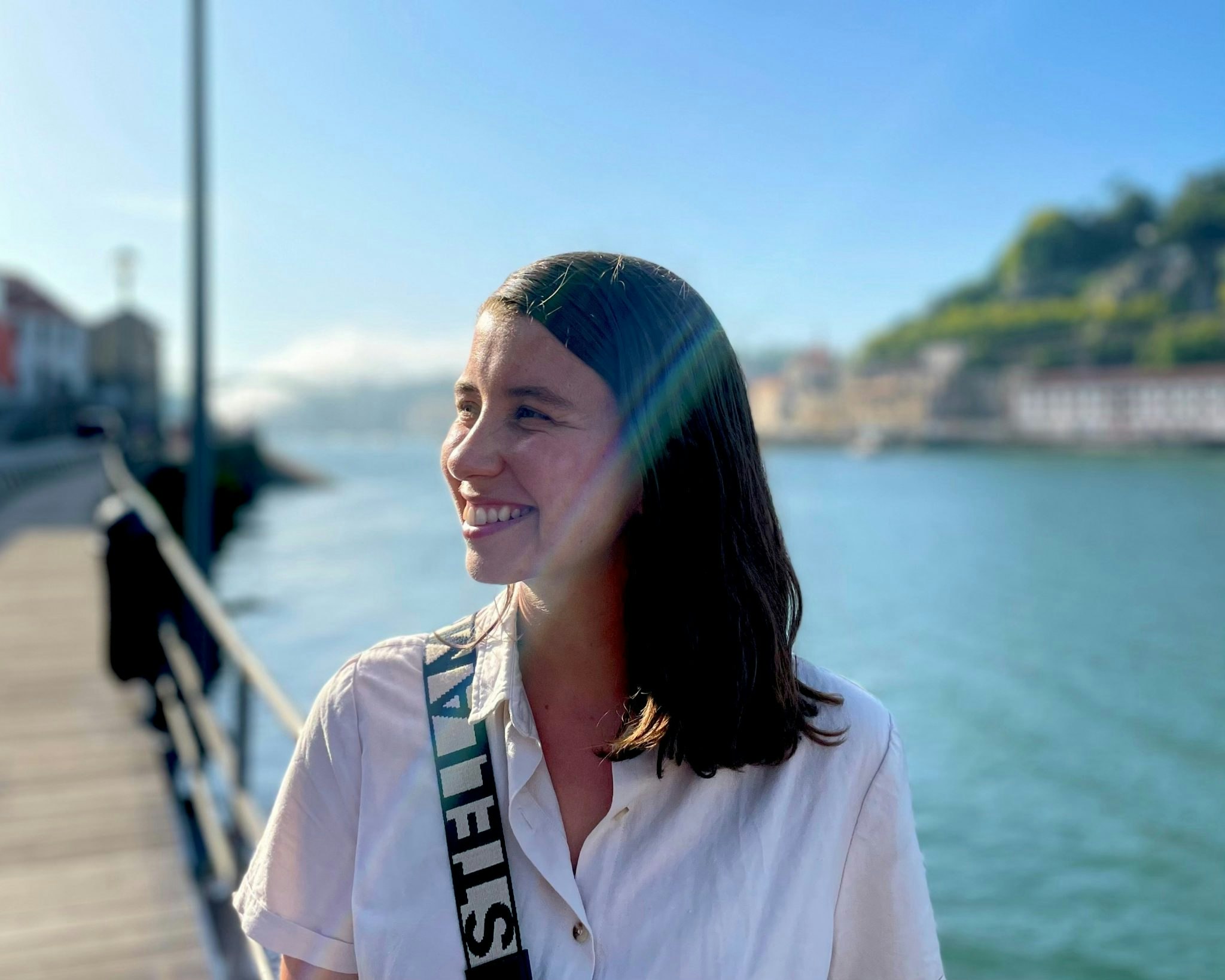 Kayleigh Smart, interim head of people at Forward Partners standing next to a river