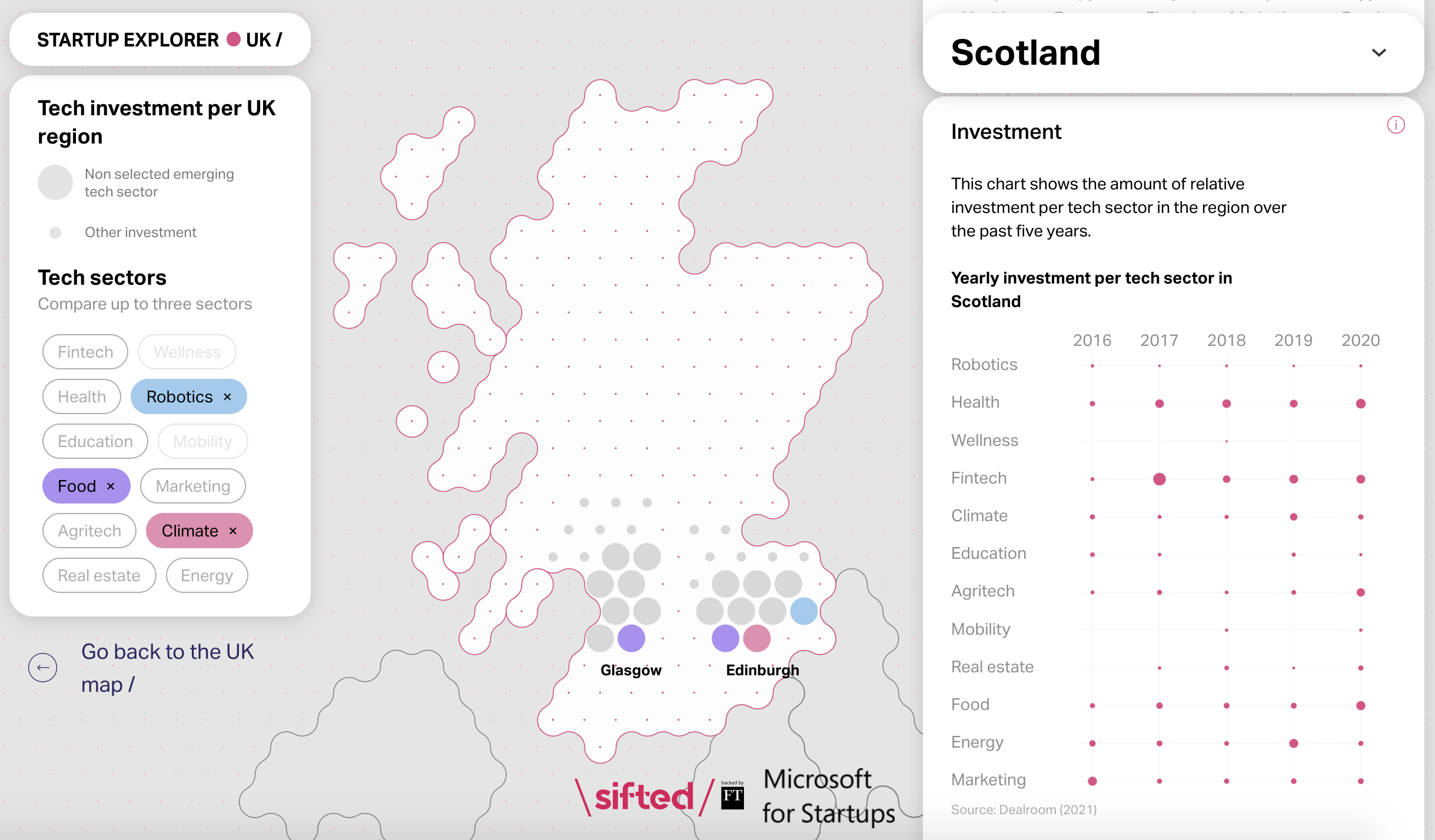 UK map regional investment