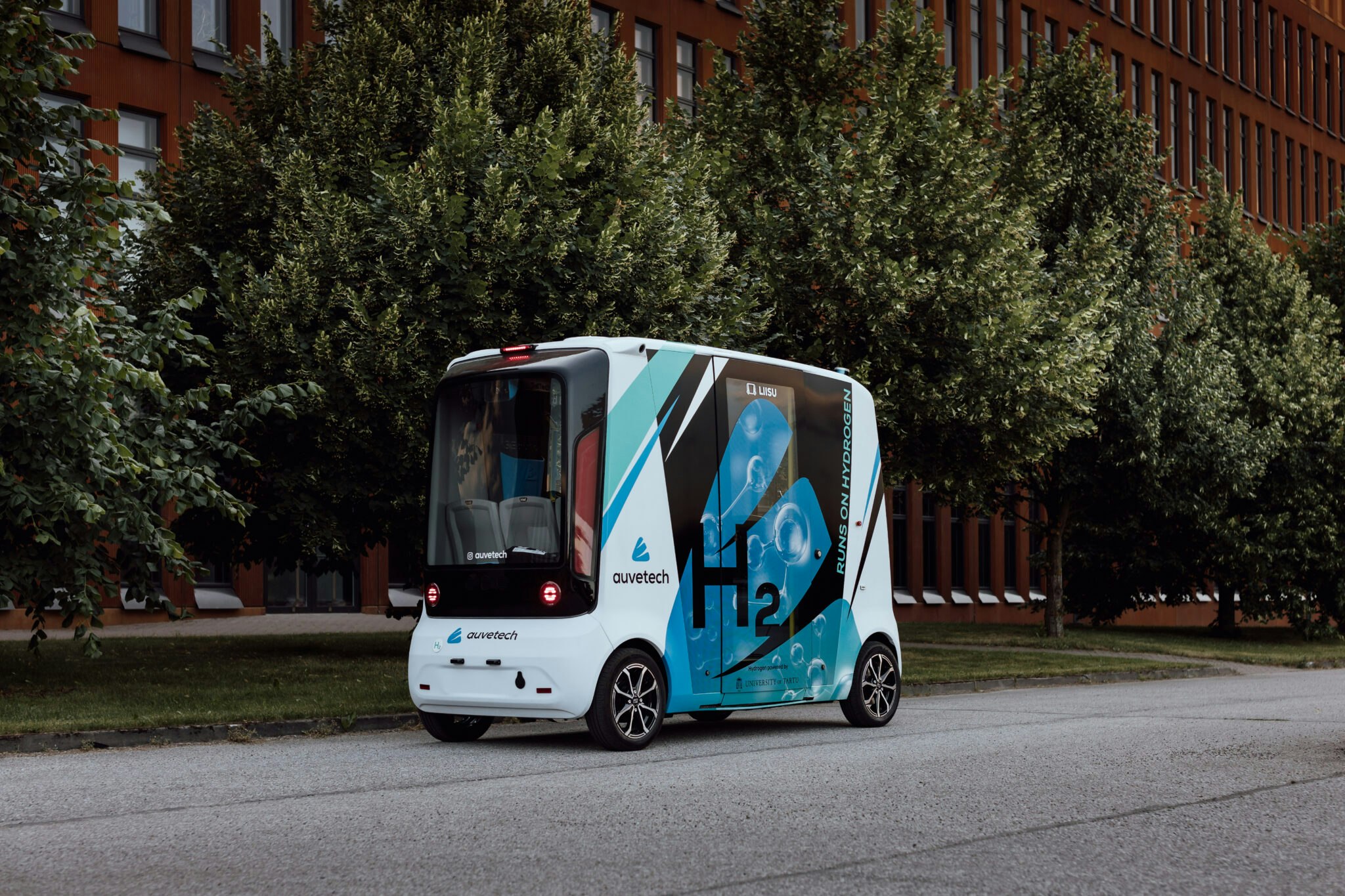 An Auve hydrogen shuttle in Tallinn, Estonia.