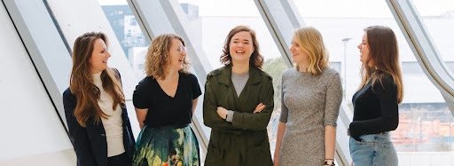 Fassl and Wöss with the Female Founders team. Credit: Female Founders
