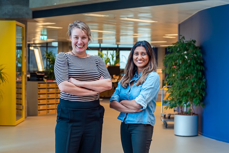 An image of Quan's cofounders Lucy Howie (left) and Arosha Brouwer (right), who secured seed funding after a successful demo day pitch during YCombinator