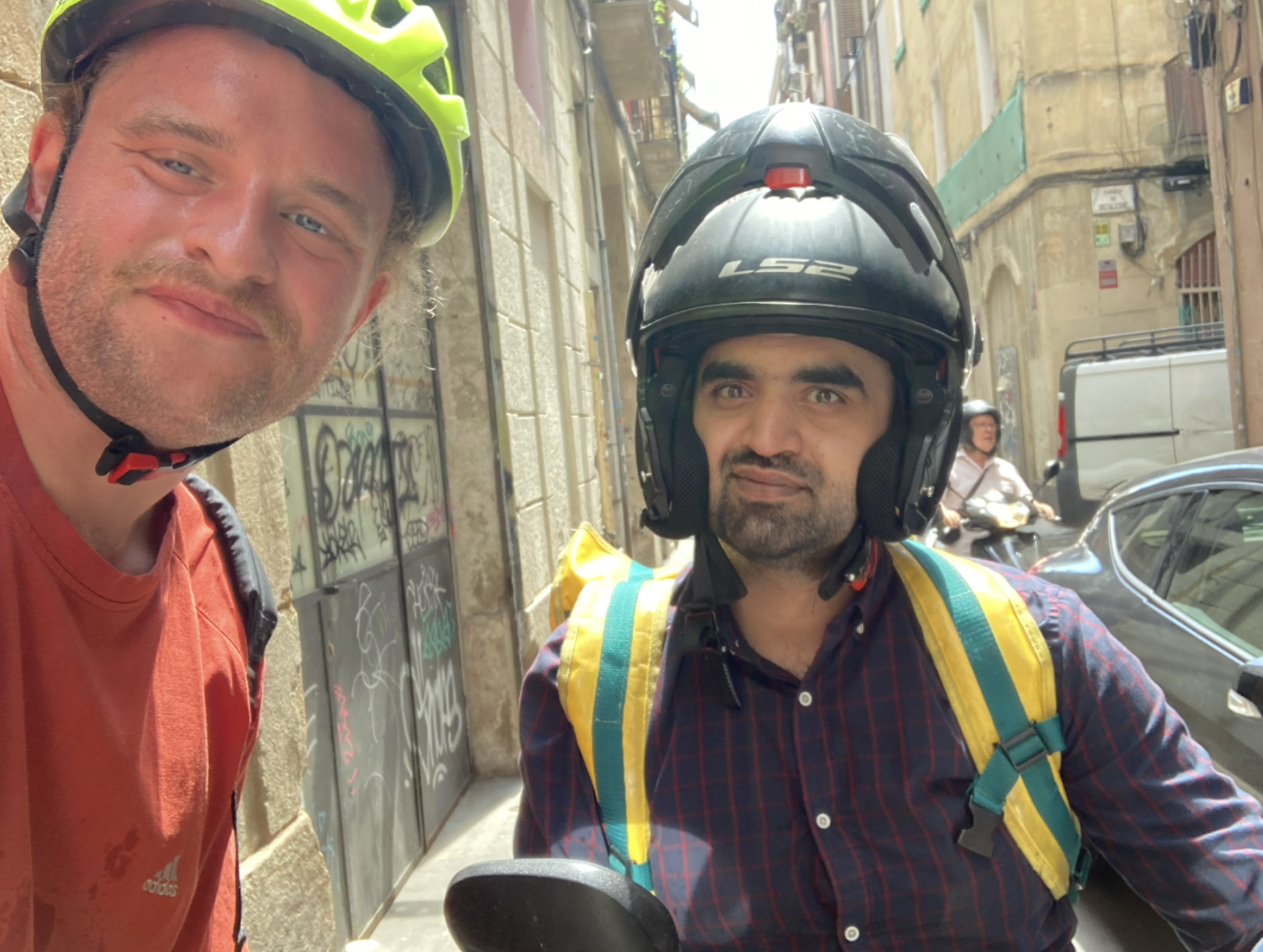 Tim Smith and Ashan Ali just before their ride begins