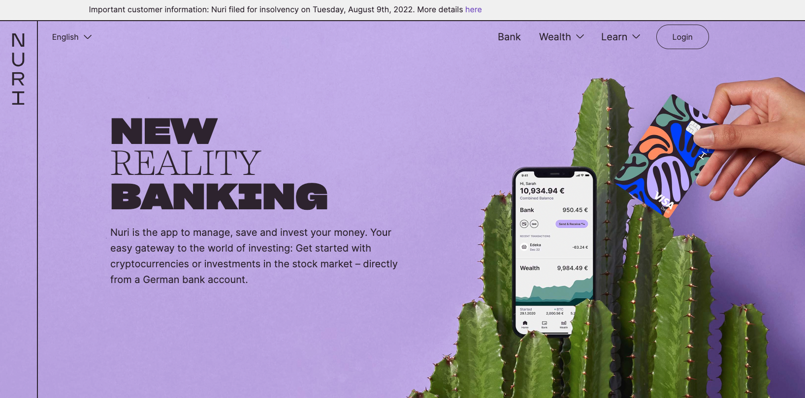 German digital bank Nuri files for insolvency | Sifted