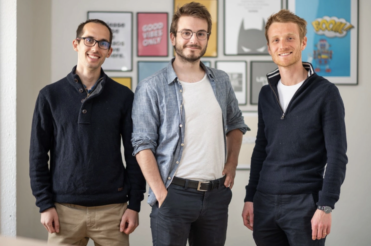 A landscape photo of Agicap's three cofounders standing in a row