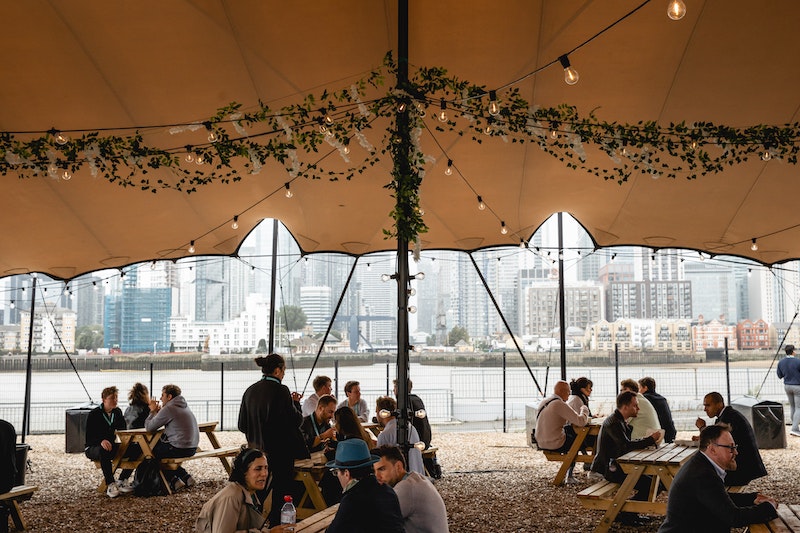 The outdoor picnic area at The Sifted Summit