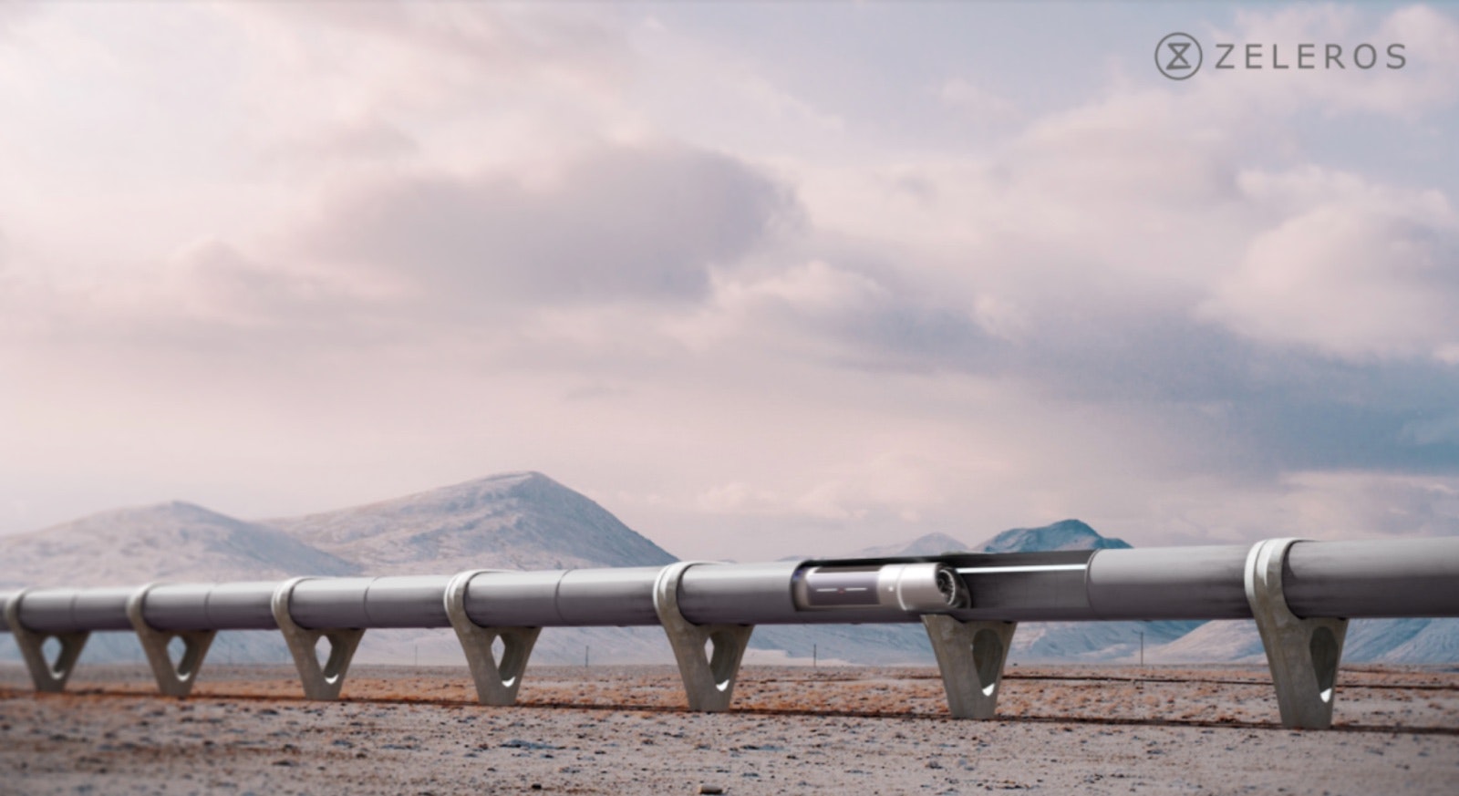 A PR artist's interpretation of Zeleros's hyperloop in Spain