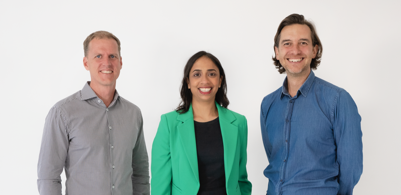 Peppy cofounders Evan Harris, Mridula Pore and Max Landry