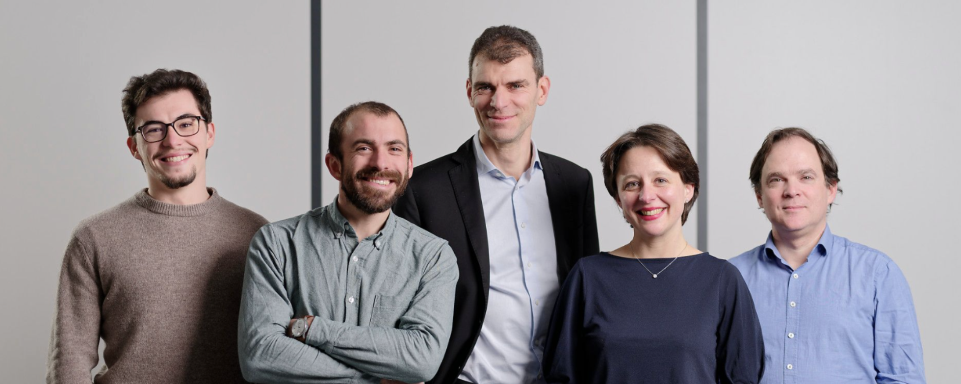 Founder Georges Reymond (centre) with members of the Pasqal team