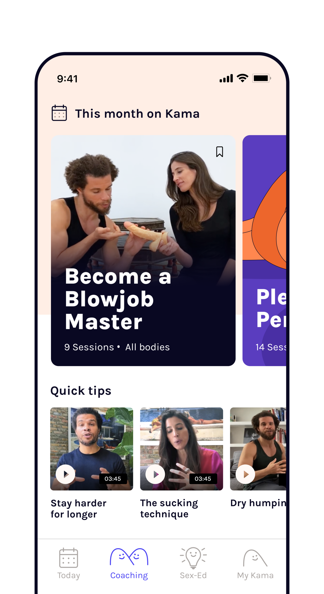 A screengrab of Kama's sex education platform