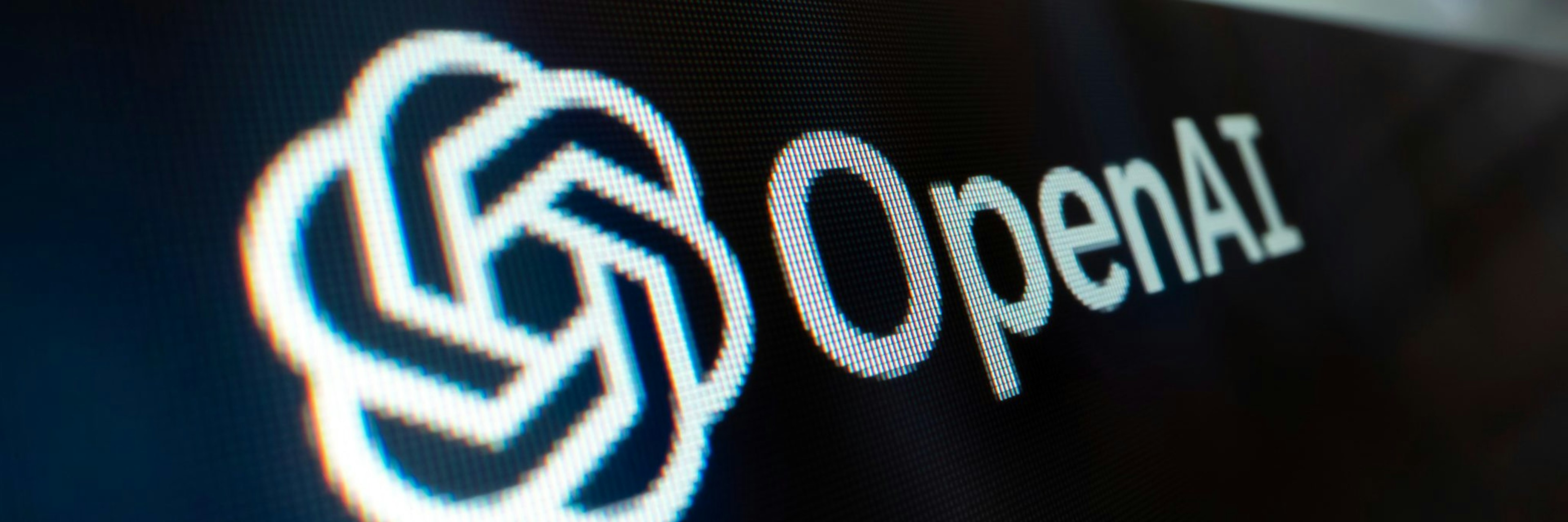 Image of the openAI logo on a computer monitor