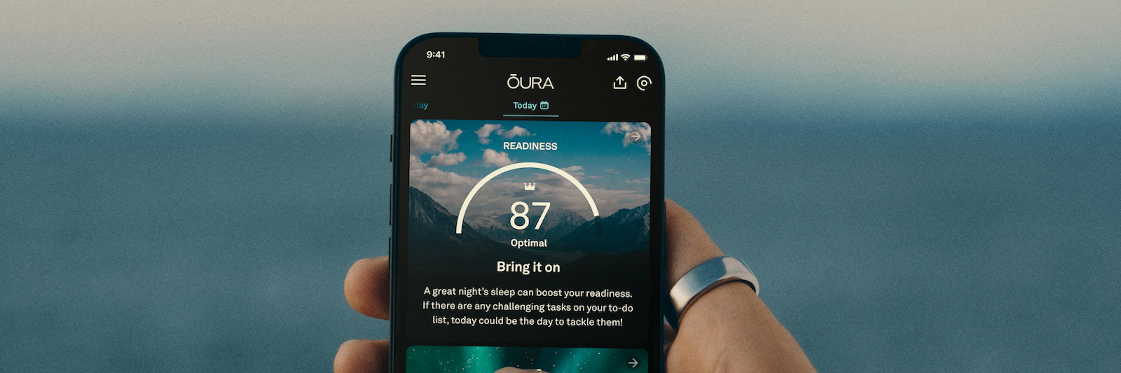Picture of Oura's smart ring and app