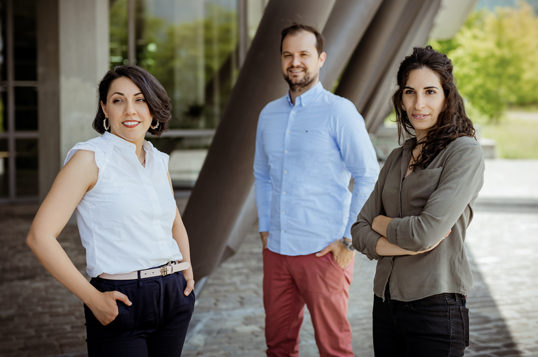 From left to right: Sotiria Mostrou, Maximilian Moser and Konstantina Ntrenogianni. Credit: ETH